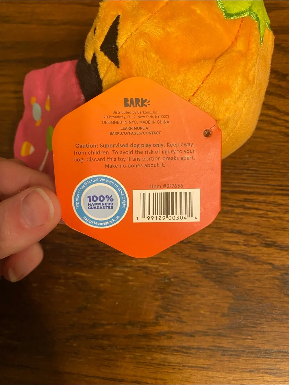 BARK BarkBox Candy Yak-O-Lantern Halloween Dog Toy Rip & Reveal NWT
